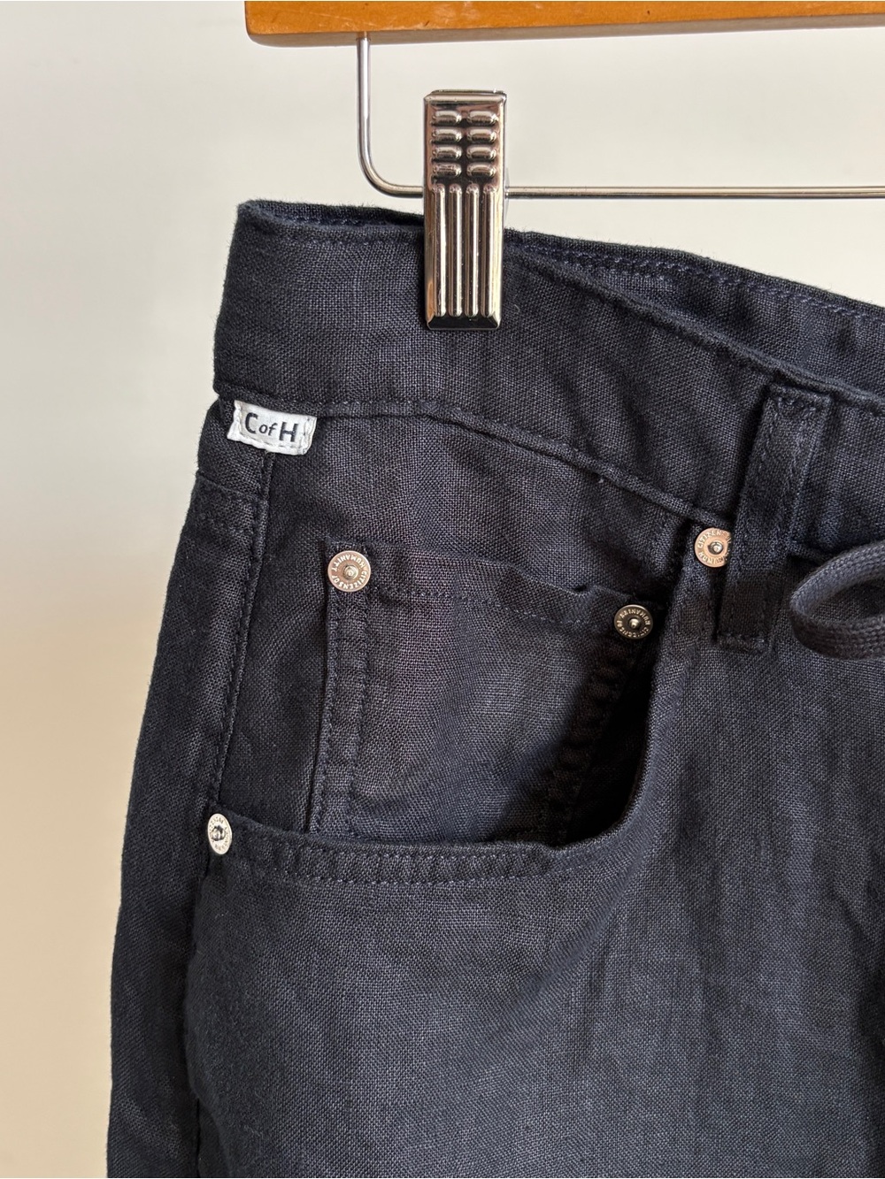 $298 NWOT Citizens Of Humanity “Brynn” Linen Trousers in Dark Blue Sz 29 - Picture 7 of 15